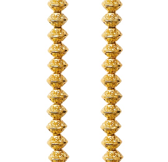12 Pack: Gold Spot Rondelle Beads, 6mm by Bead Landing™